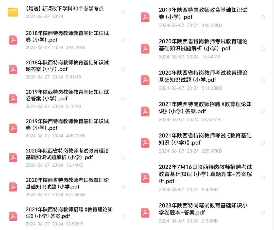 陕西农村义务教师(特岗)|历年真题2017-2023教基+学科,完整版下载! 第14张 陕西农村义务教师(特岗)|历年真题2017-2023教基+学科,完整版下载! 第14张