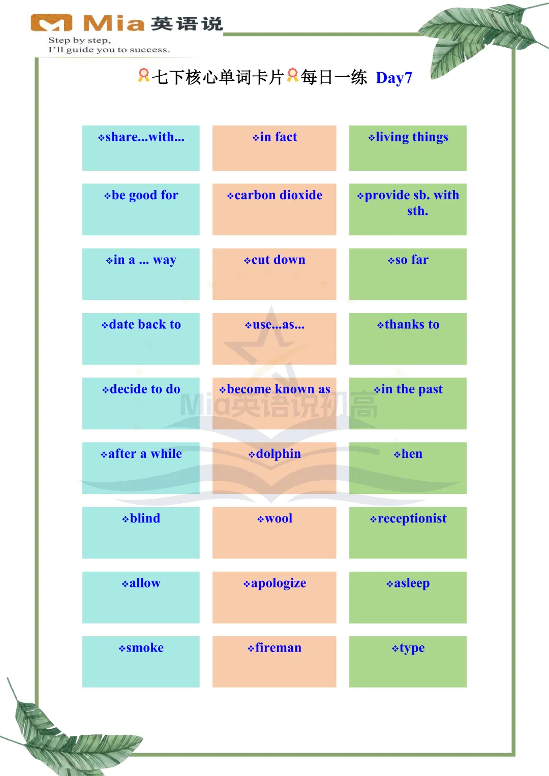 中考高频词汇-7天打卡-Day7 第2张