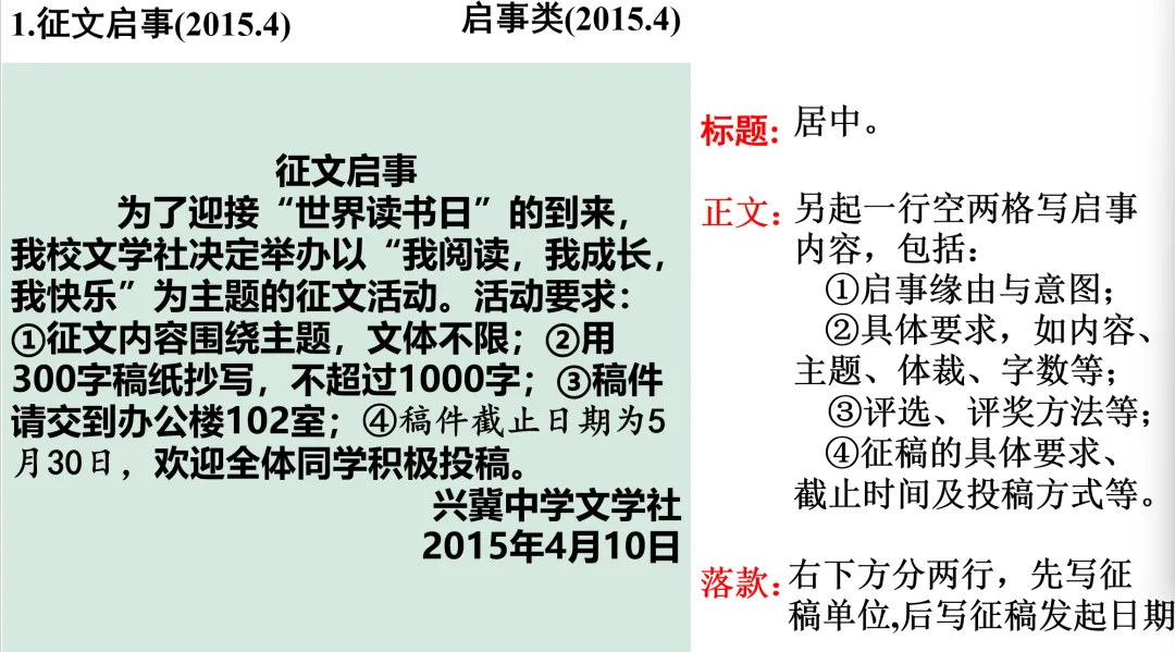 中考复习之应用文体 第3张