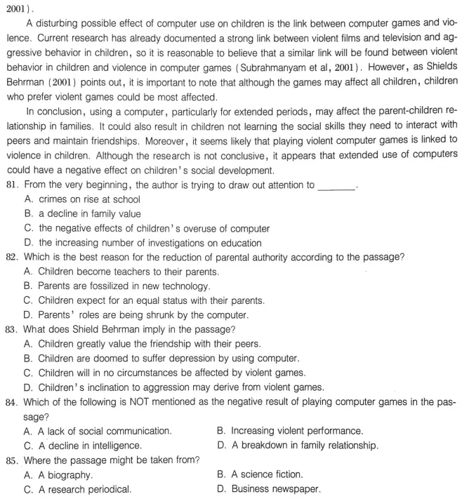 考博英语真题:2011-81~85(阅读理解) 第3张