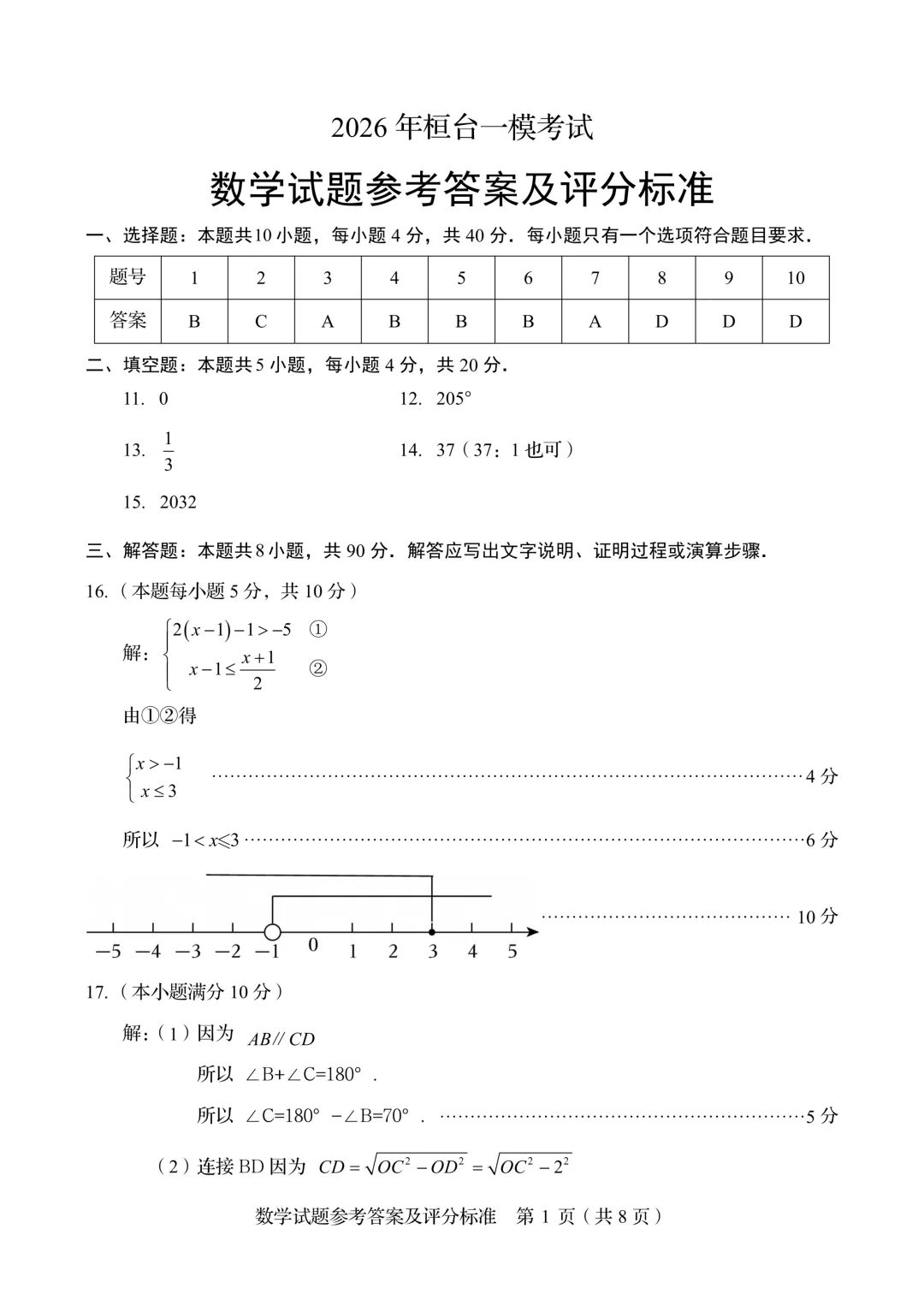 一模真题-2026山东淄博市桓台县中考一模数学试卷真题(完整版 + 答案) 第14张 一模真题-2026山东淄博市桓台县中考一模数学试卷真题(完整版 + 答案) 第14张