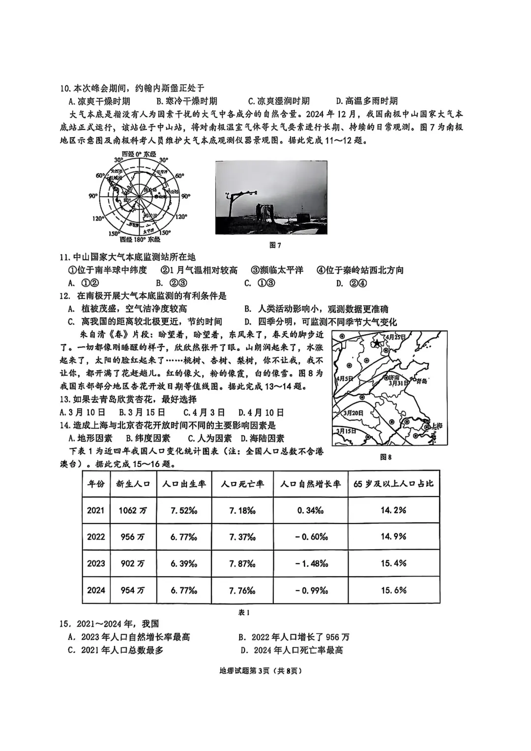 地生一模真题-2025年山东省临沂市河东区中考一模地理试卷(完整版 + 答案) 第6张