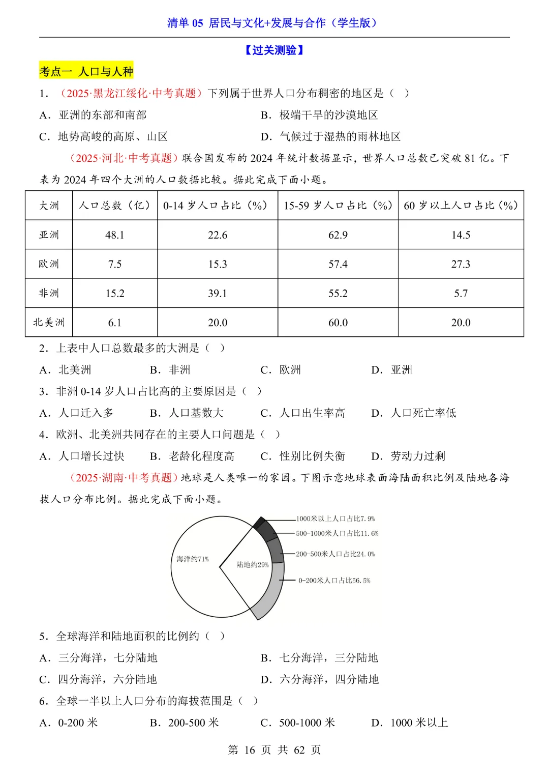 26新八年级下册地理【人教版】中考地理复习《清单05 居民与文化、发展与合作1 知识梳理+经典例题带答案》丨完整电子版可打印 第17张 26新八年级下册地理【人教版】中考地理复习《清单05 居民与文化、发展与合作1 知识梳理+经典例题带答案》丨完整电子版可打印 第17张