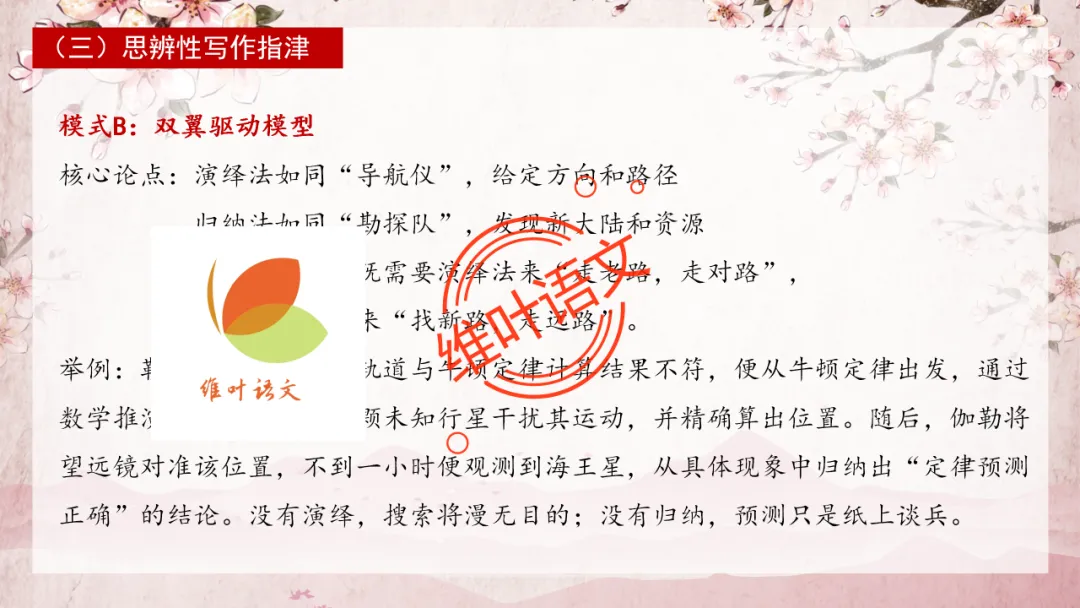 模考讲评 | 2025学年第二学期杭州市高三年级教学质量检测语文试题作文(演绎法与归纳法)讲评,附佳作分析(杭州二模) 第12张