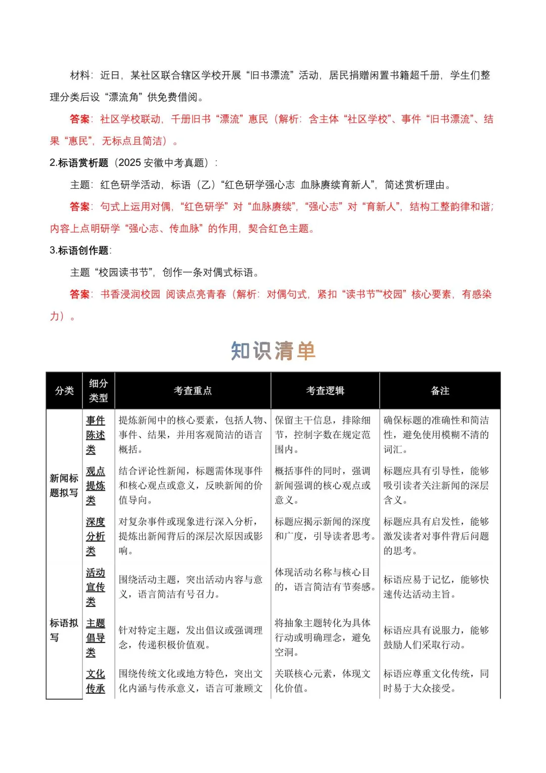 备战2026年中考语文重难点讲解(附解析) 第6张