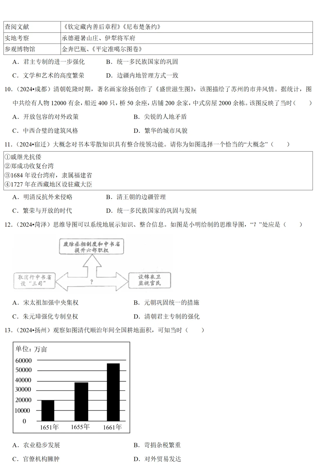 2026中考历史备考全国真题大全丨20个专题真题+答案+解析+点评,考前冲刺复习一站式刷完 第20张