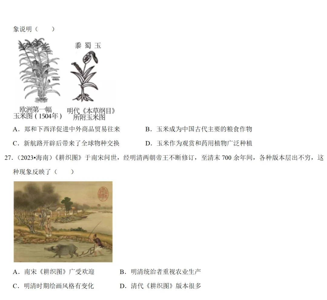 2026中考历史备考全国真题大全丨20个专题真题+答案+解析+点评,考前冲刺复习一站式刷完 第24张