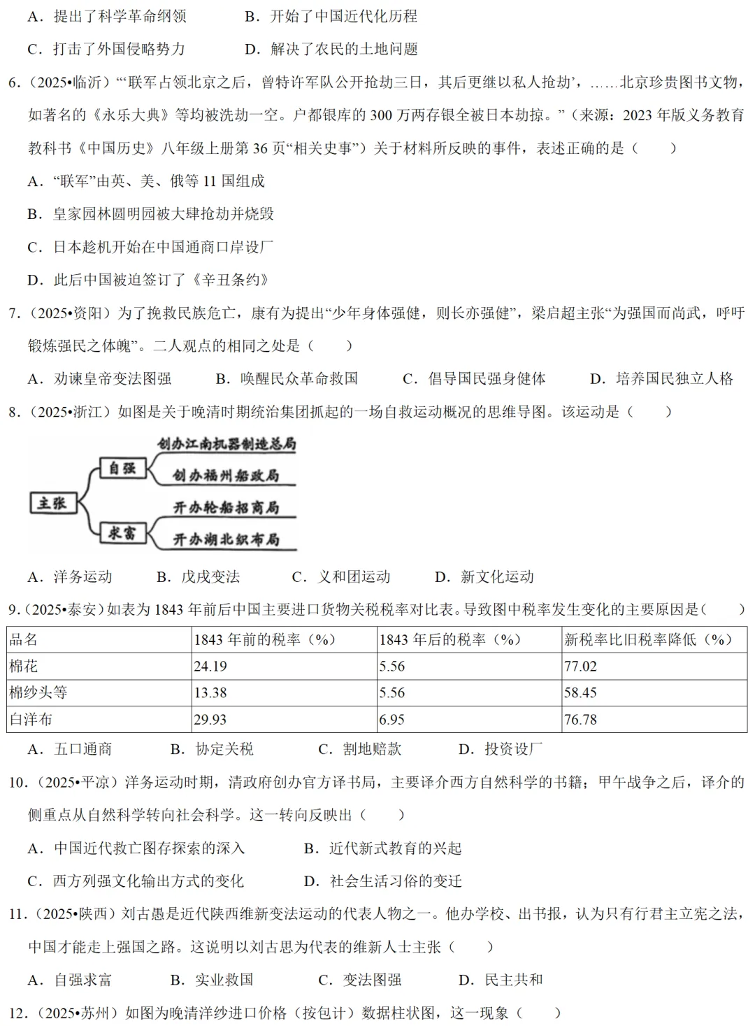 2026中考历史备考全国真题大全丨20个专题真题+答案+解析+点评,考前冲刺复习一站式刷完 第71张