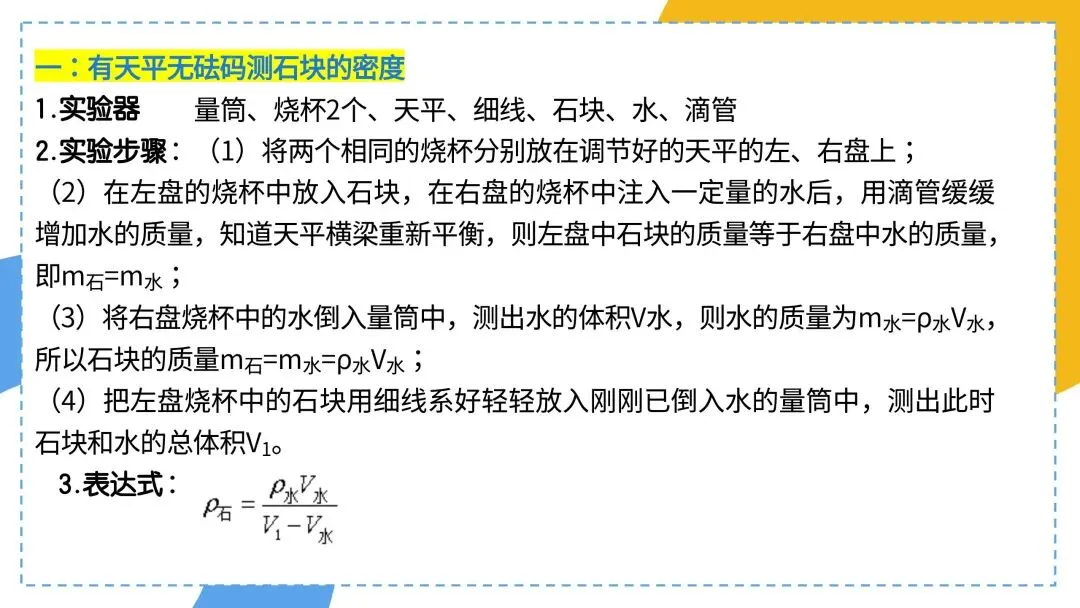 中考专题复习:特殊方法测密度(必考) 第2张