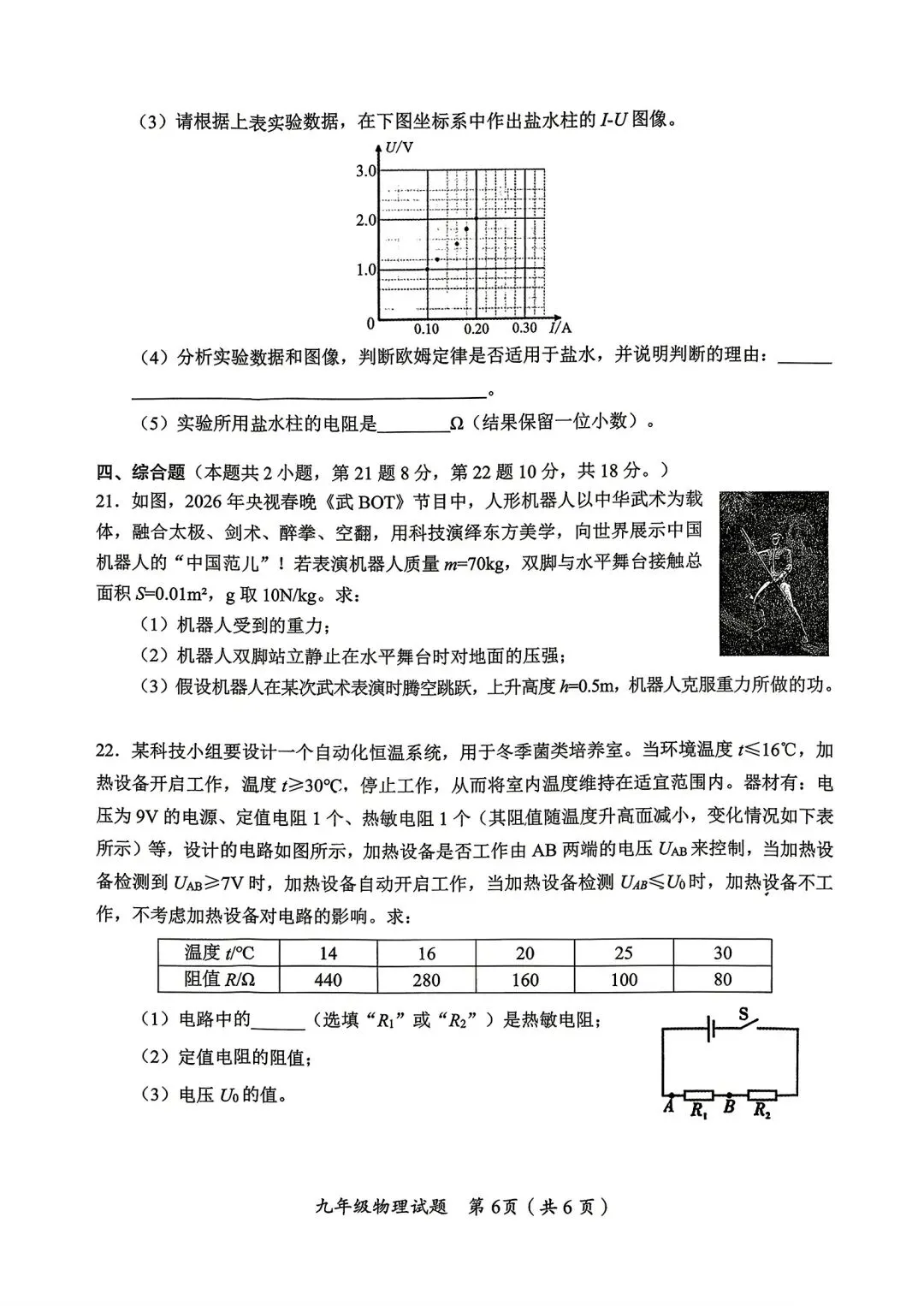 2026年湖南&&市一模物理考试试卷------聚焦学生该怎么考、怎么准备? 第6张