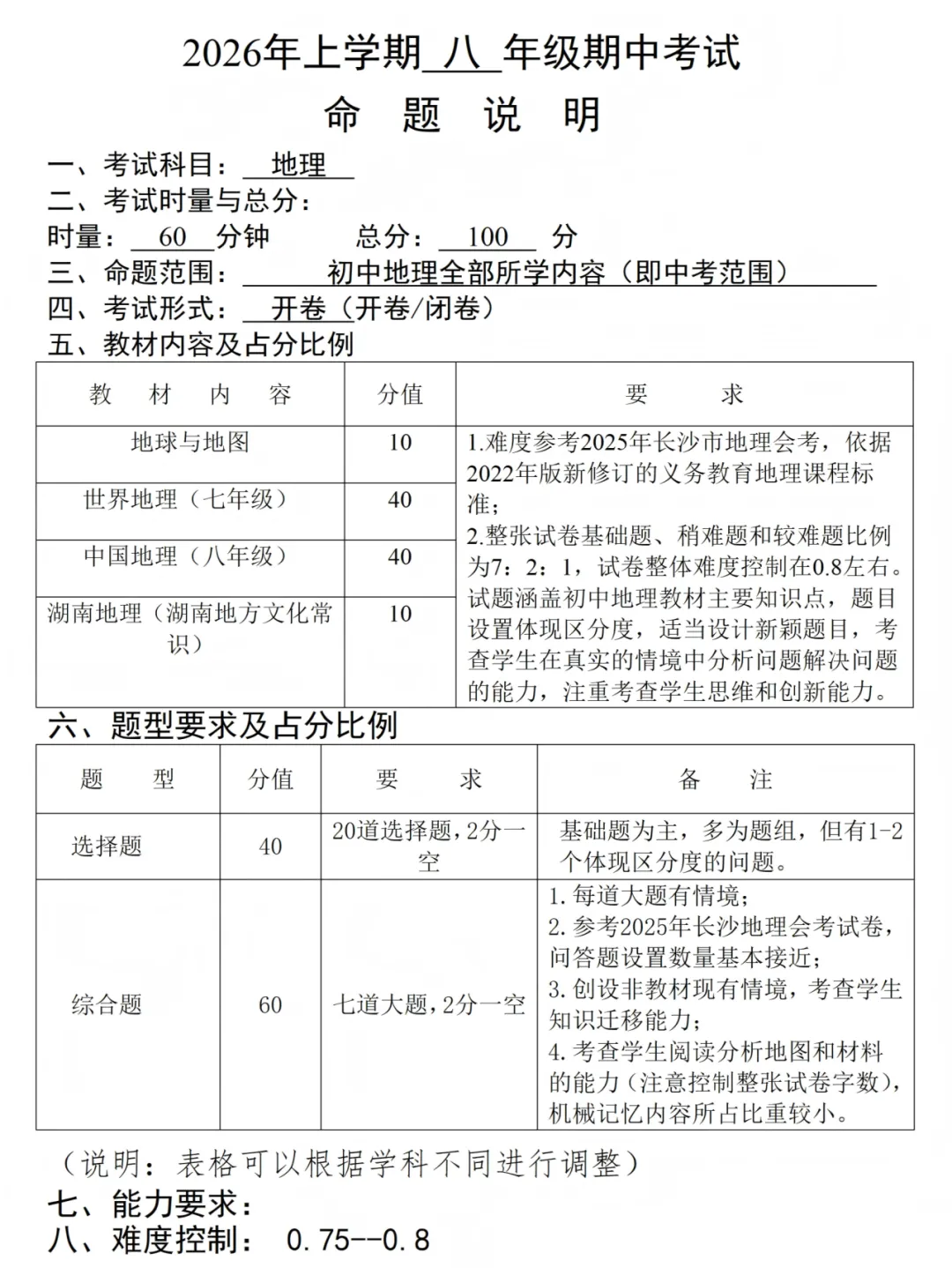 一中集团初三期中考试试卷及答案 第11张
