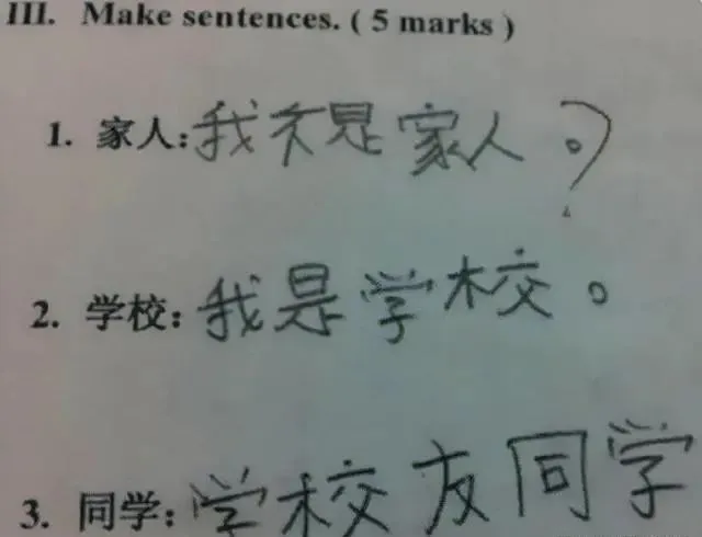 美国不及格中文试卷一览,网友:承包了我十年的笑点! 第4张