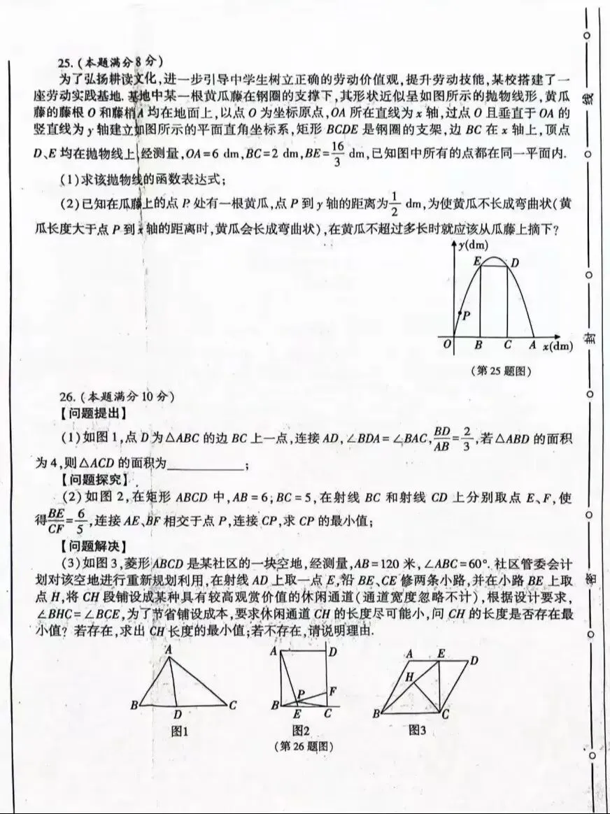 24 中考数理化模拟试卷 第12张