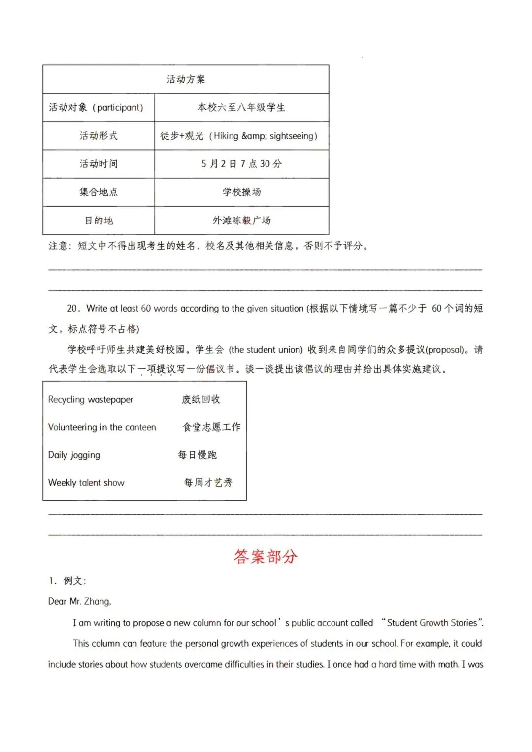 中考英语作文范文20篇 第9张