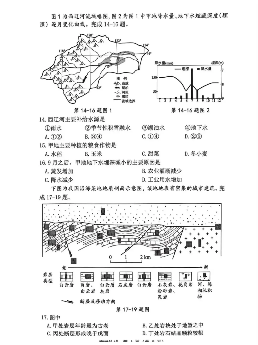 2026年杭州市高三二模地理试卷 第4张