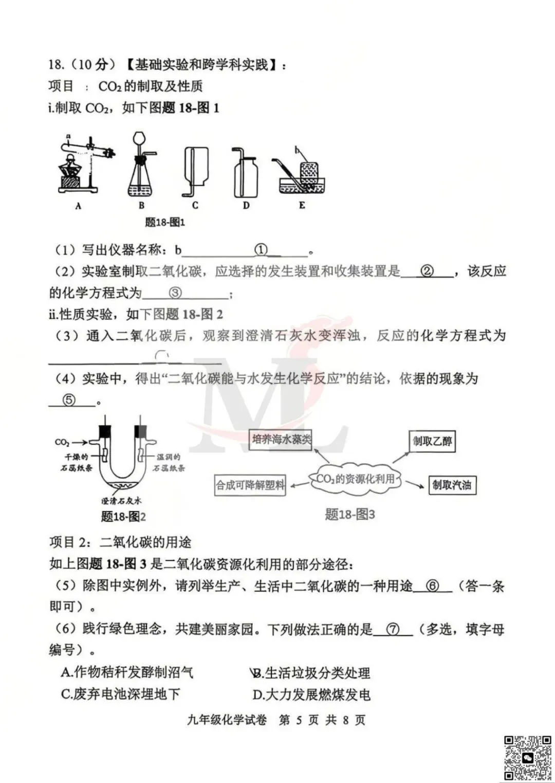 2026年文园中学中考一模化学试卷及答案 第7张