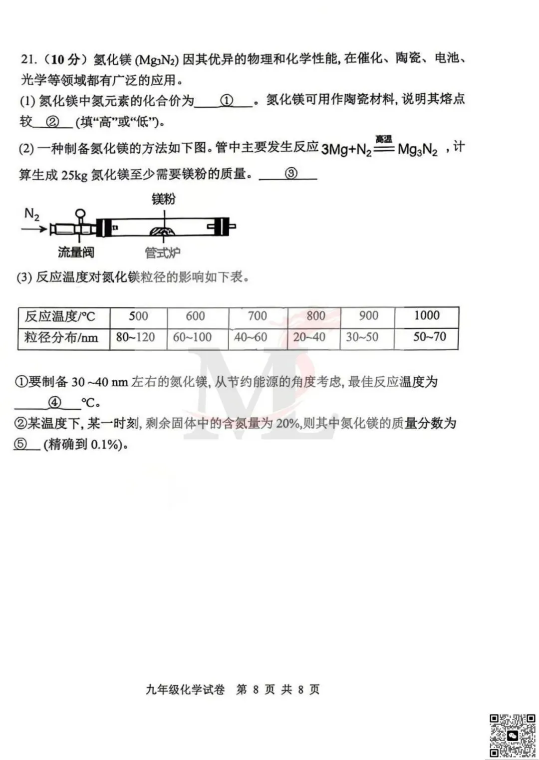 2026年文园中学中考一模化学试卷及答案 第10张