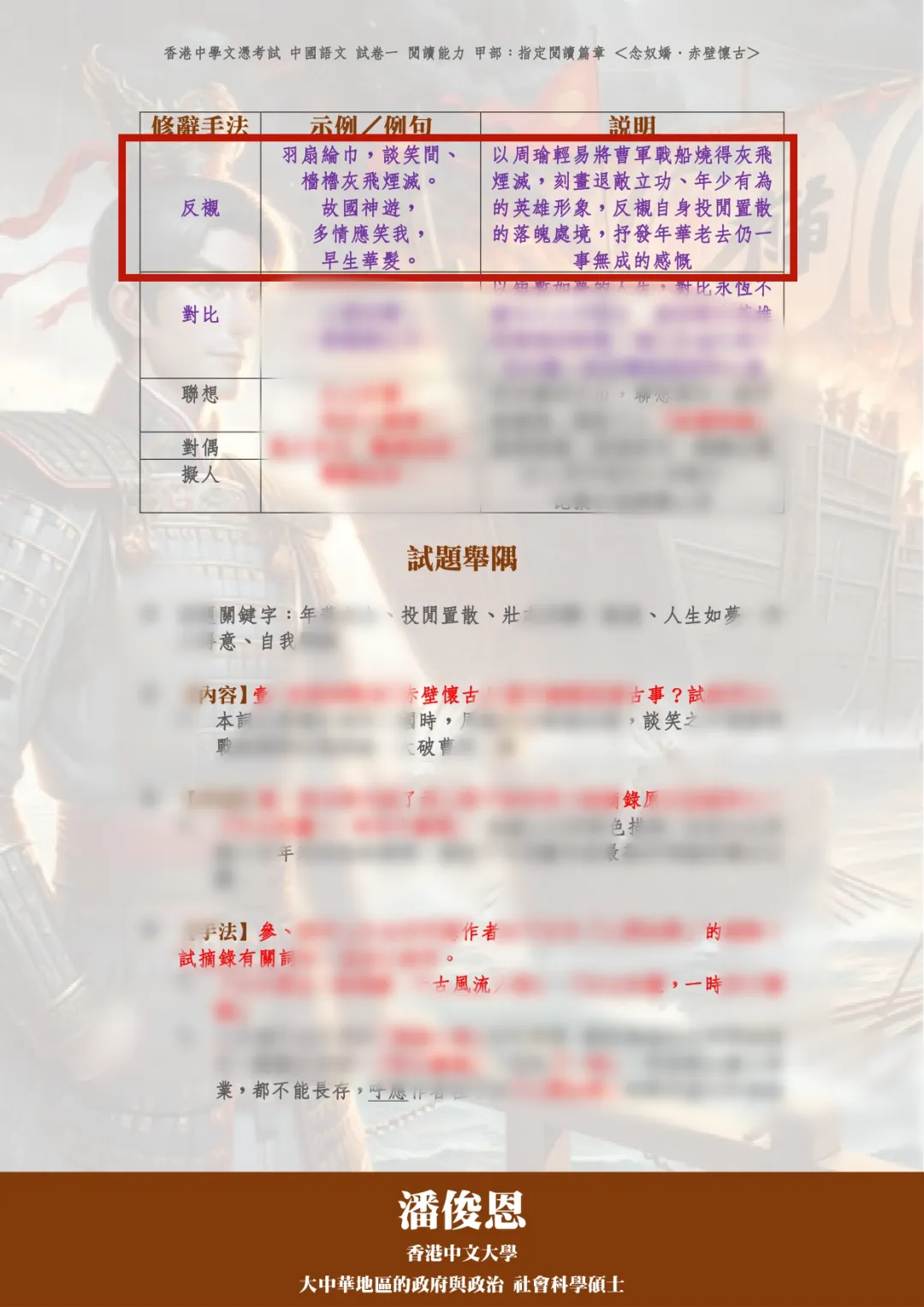 5**狀元試卷解析:2026年HKDSE中國語文—— 高度貼合筆記內容! 第6张