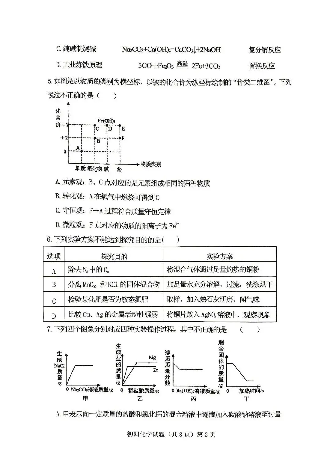 济宁附中一模数学、物理、化学试卷 第16张