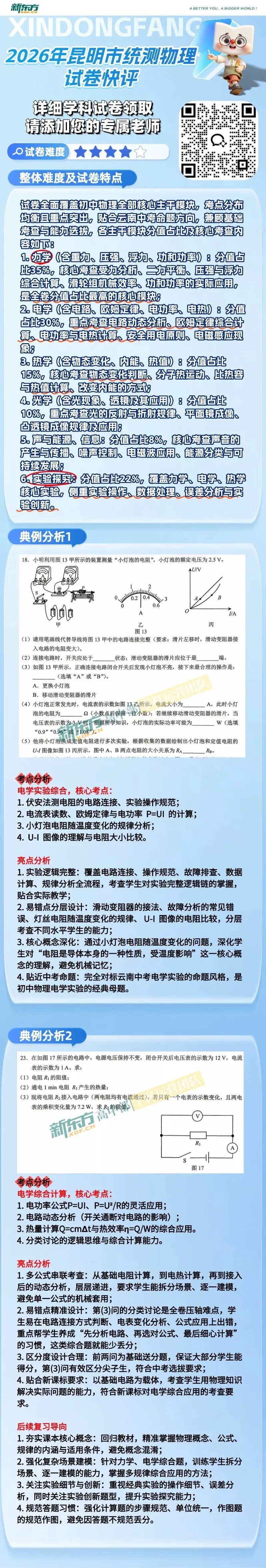 【重要】2026昆明中考市统测试卷&答案&试卷快评分析一览 第17张