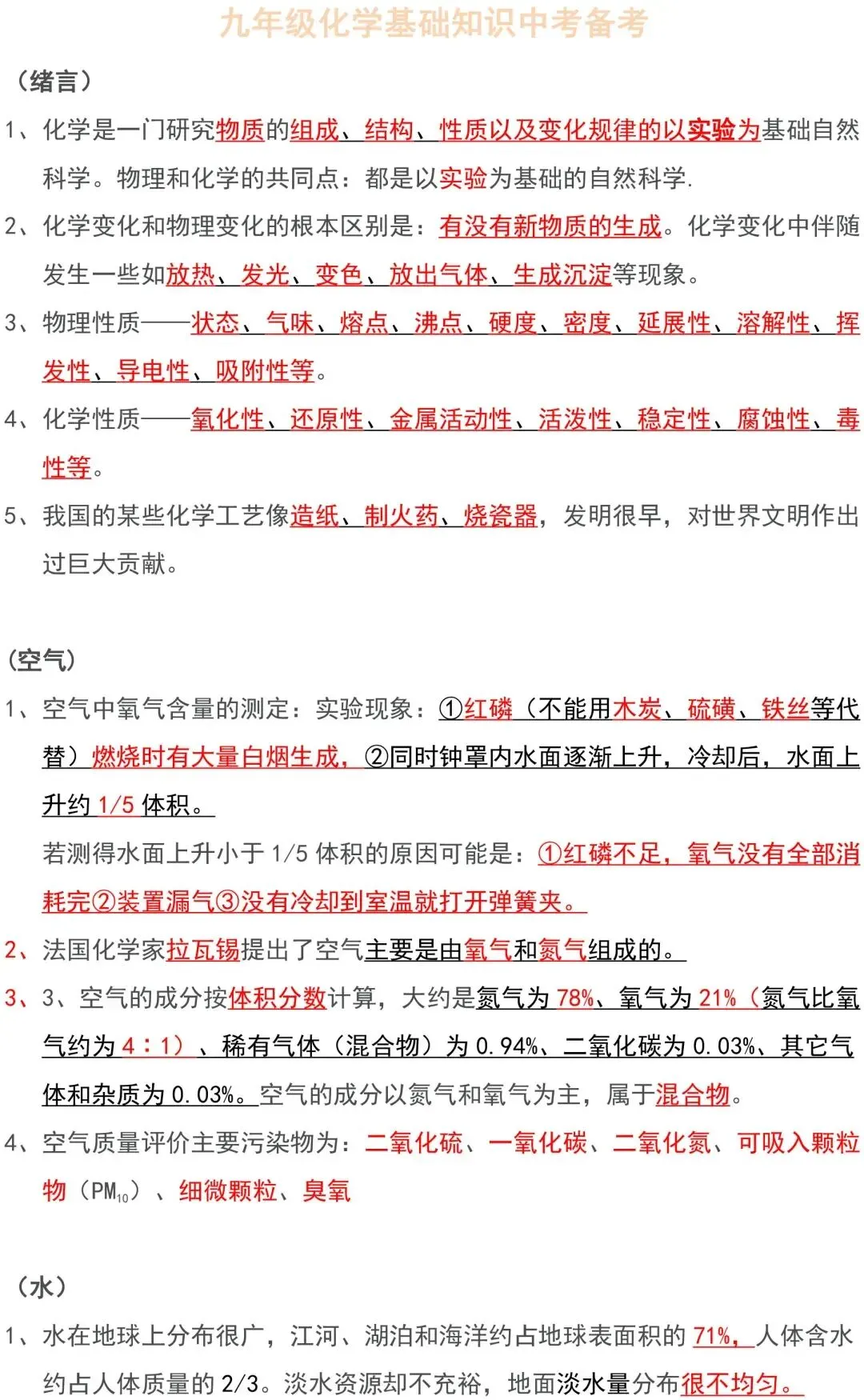 2023中考化学必背知识点汇总,太全了! 第2张