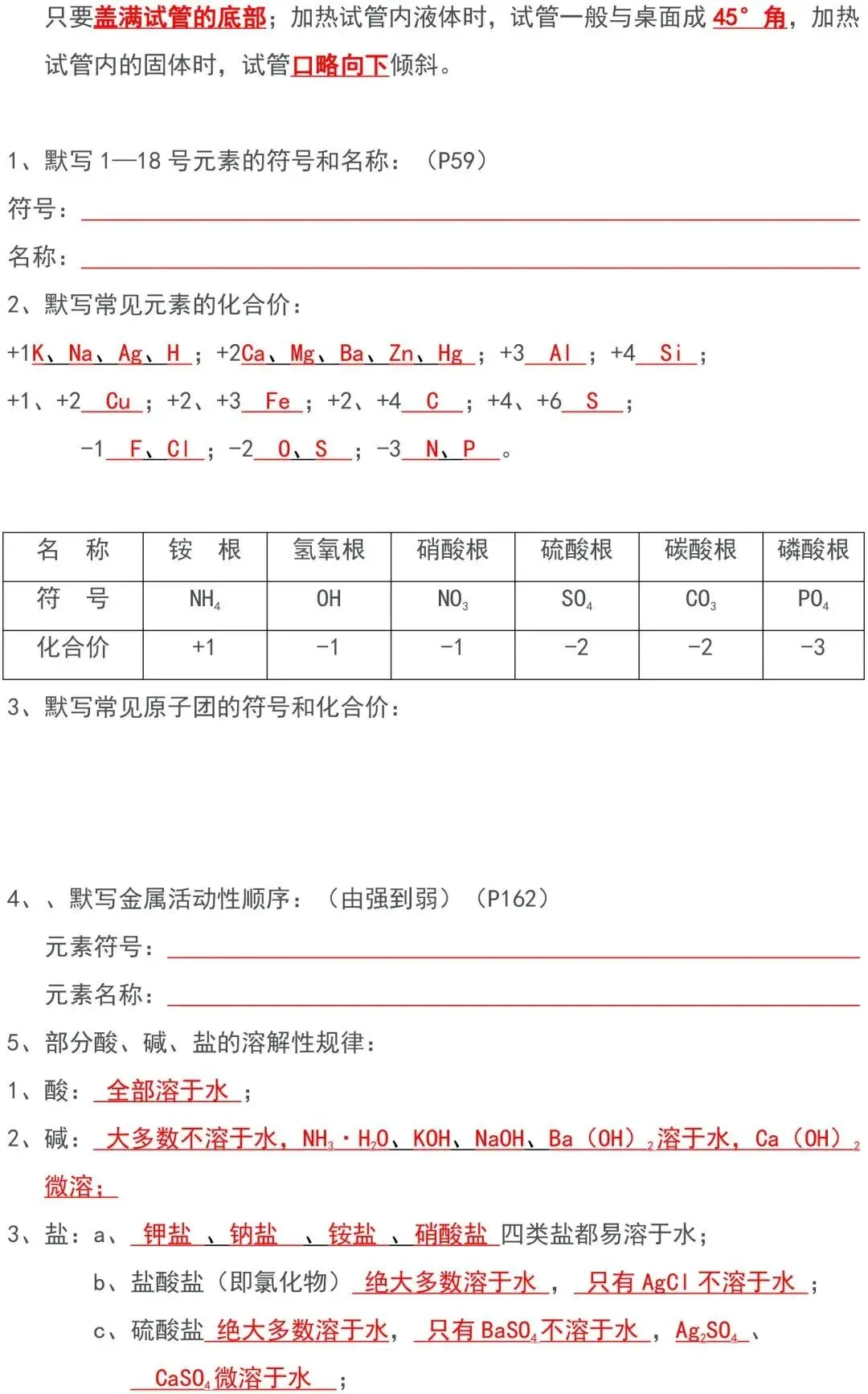 2023中考化学必背知识点汇总,太全了! 第20张