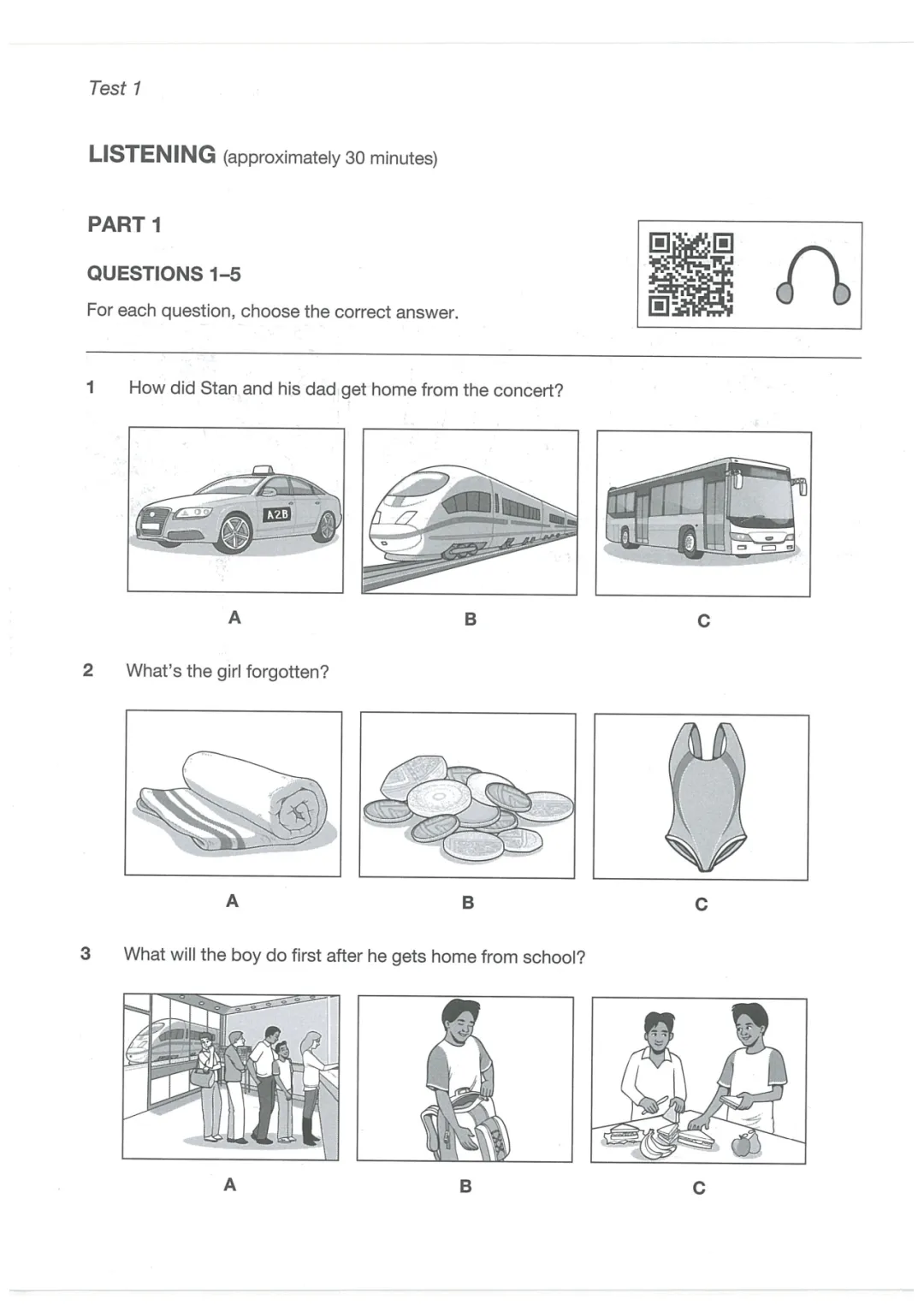 最新KET听力真题模考(1) 第2张