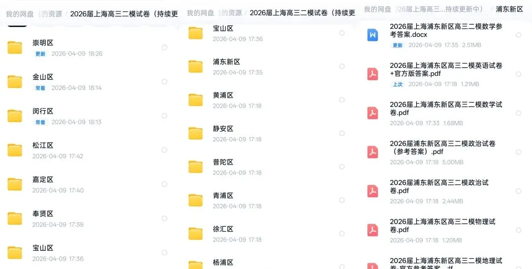 2026届上海(各科)高三二模试卷及参考答案(资料分享) 第2张