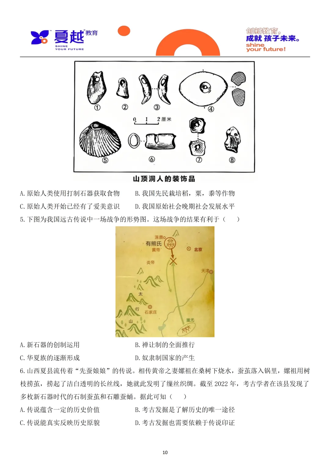 中考历史梳理中国史01史前时期 第10张