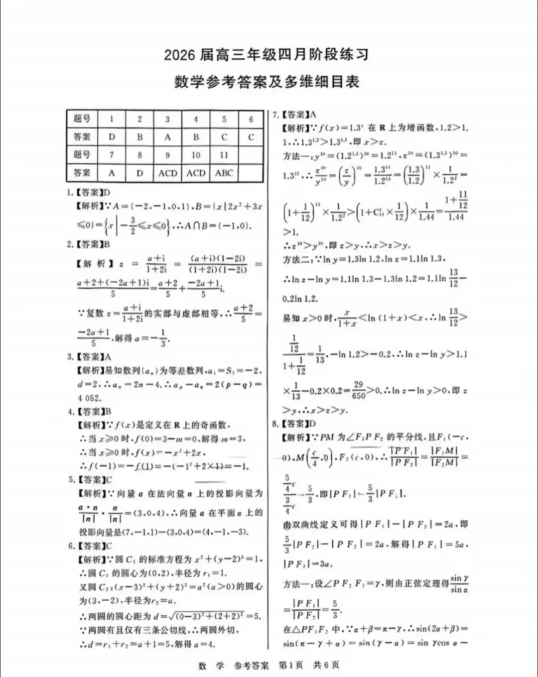 2026高三T8联考数学试卷+答案 第6张