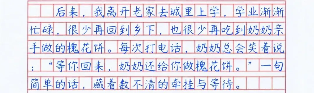 【中考满分作文拆解】手抄版《奶奶的槐花饼》 第6张 【中考满分作文拆解】手抄版《奶奶的槐花饼》 第6张