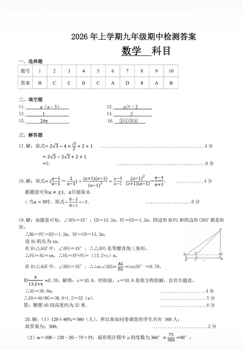 刚考完!雅礼集团初三期中考试完整真题来了 第14张