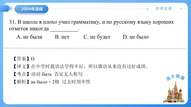 真题课件系列2004年(一)语法选择题解析 第2张