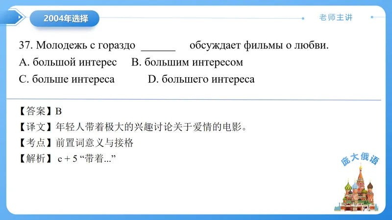 真题课件系列2004年(一)语法选择题解析 第8张