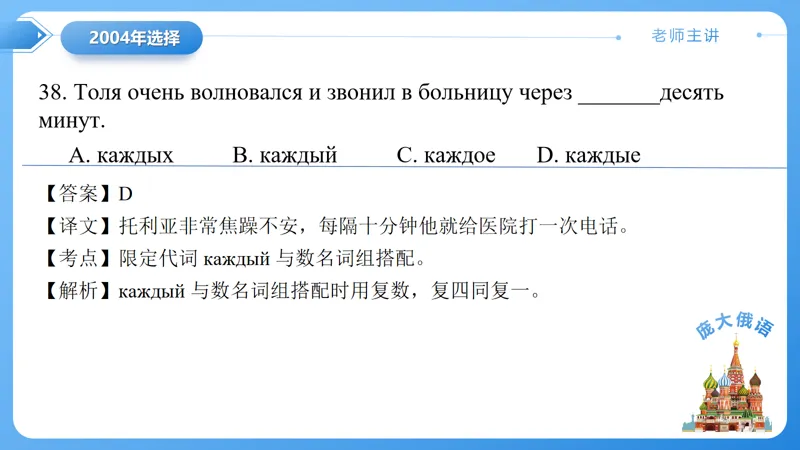 真题课件系列2004年(一)语法选择题解析 第9张
