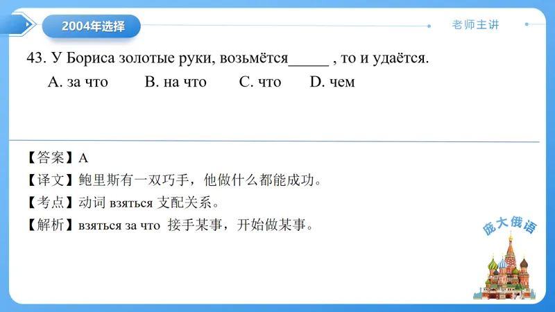真题课件系列2004年(一)语法选择题解析 第14张