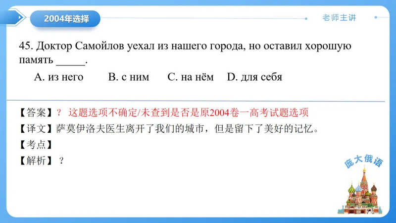 真题课件系列2004年(一)语法选择题解析 第16张