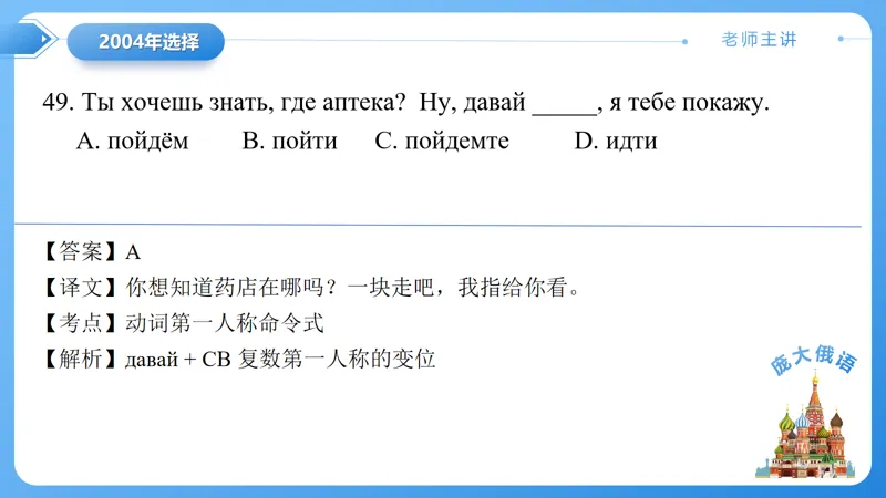 真题课件系列2004年(一)语法选择题解析 第20张
