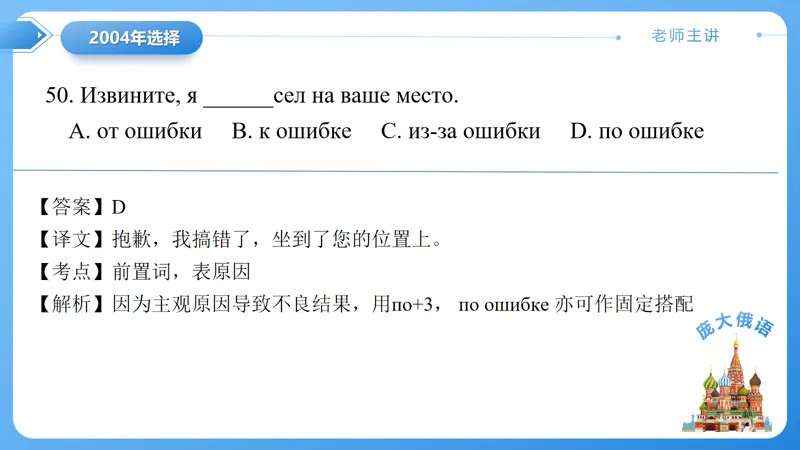 真题课件系列2004年(一)语法选择题解析 第21张