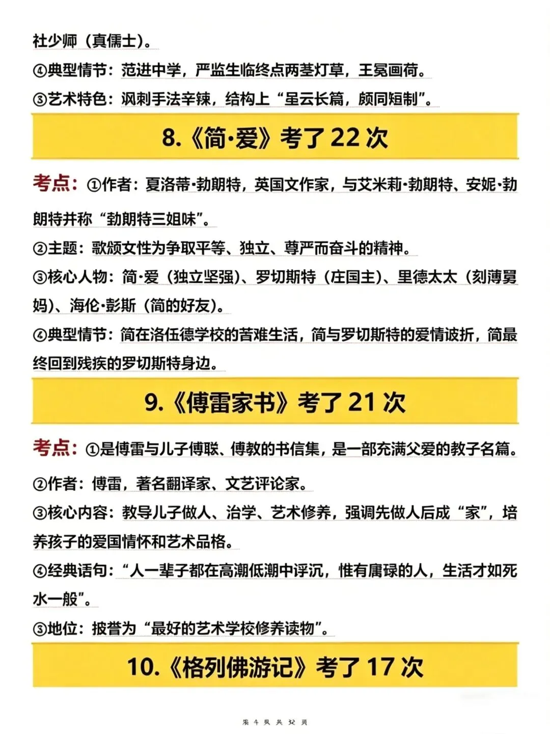 2026中考语文必考名著高频考点汇总 第4张