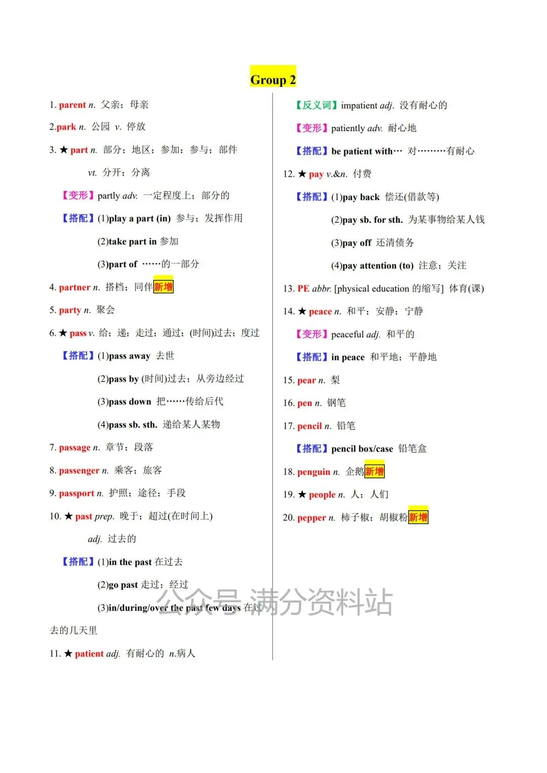 中考英语必背单词专项 《20天搞定中考必背1600词》,电子版可打印! 第13张 中考英语必背单词专项 《20天搞定中考必背1600词》,电子版可打印! 第13张