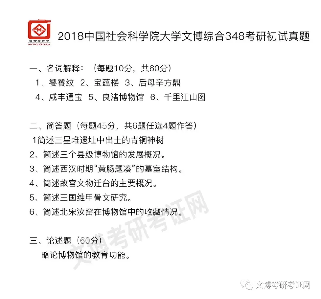 真题汇编 | 2012-2026中国社会科学院大学文物、博物馆专业硕士初试汇总 第8张