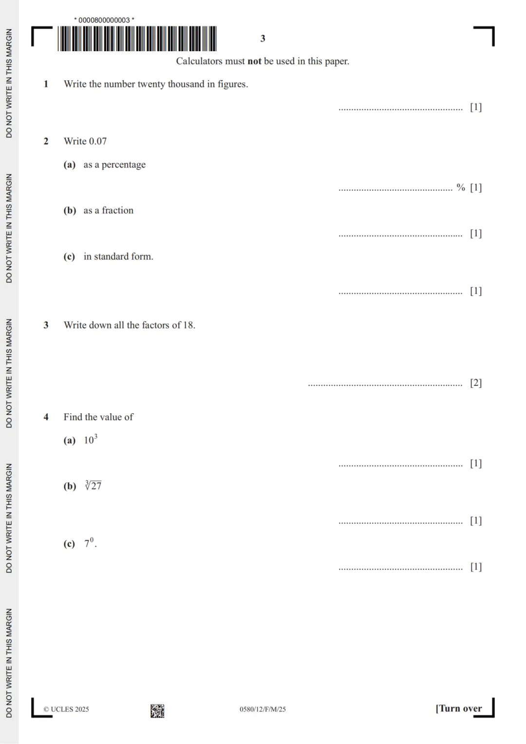 题库下载 | IGCSE数学0580真题PDF(2000~2025年) 第9张 题库下载 | IGCSE数学0580真题PDF(2000~2025年) 第9张