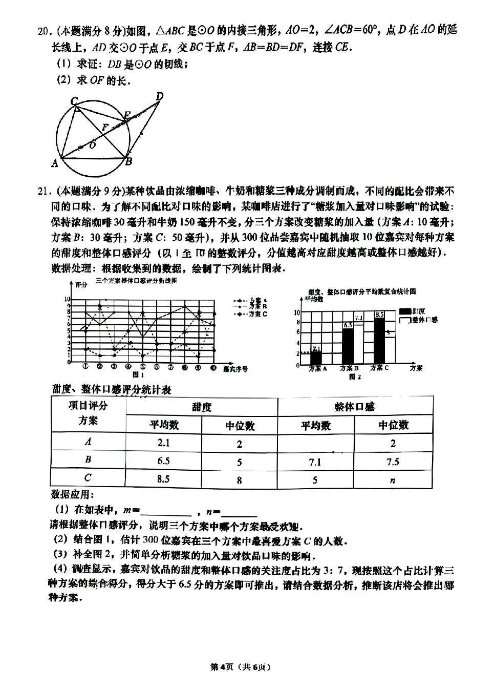2026.4济南市高新一模数学试卷 第4张