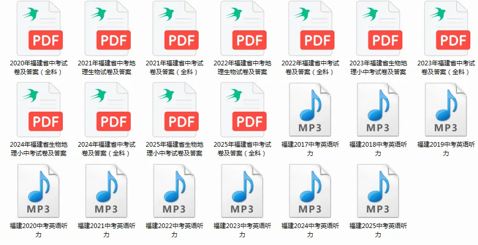 2020~2025福建中考真题卷(含生物地理) 第4张