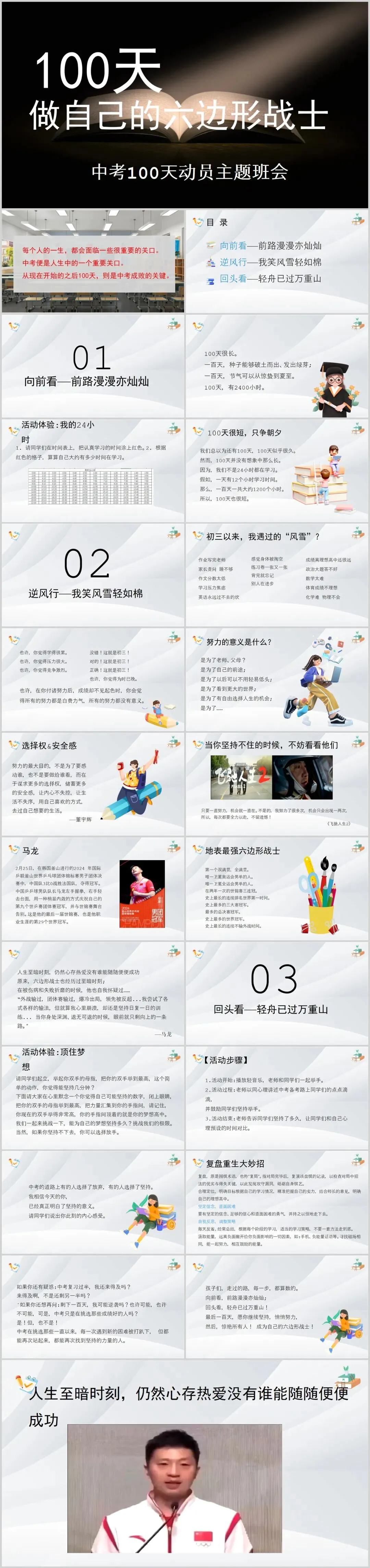 【初三】中考动员主题班会《100天做自己的六边形战士 》课件ppt(24页PPT可编辑) 第4张