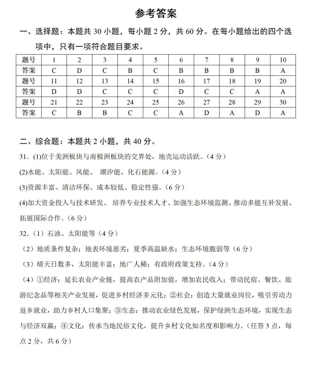 2026年广东省初中学业水平模拟地理试卷(可下载) 第9张