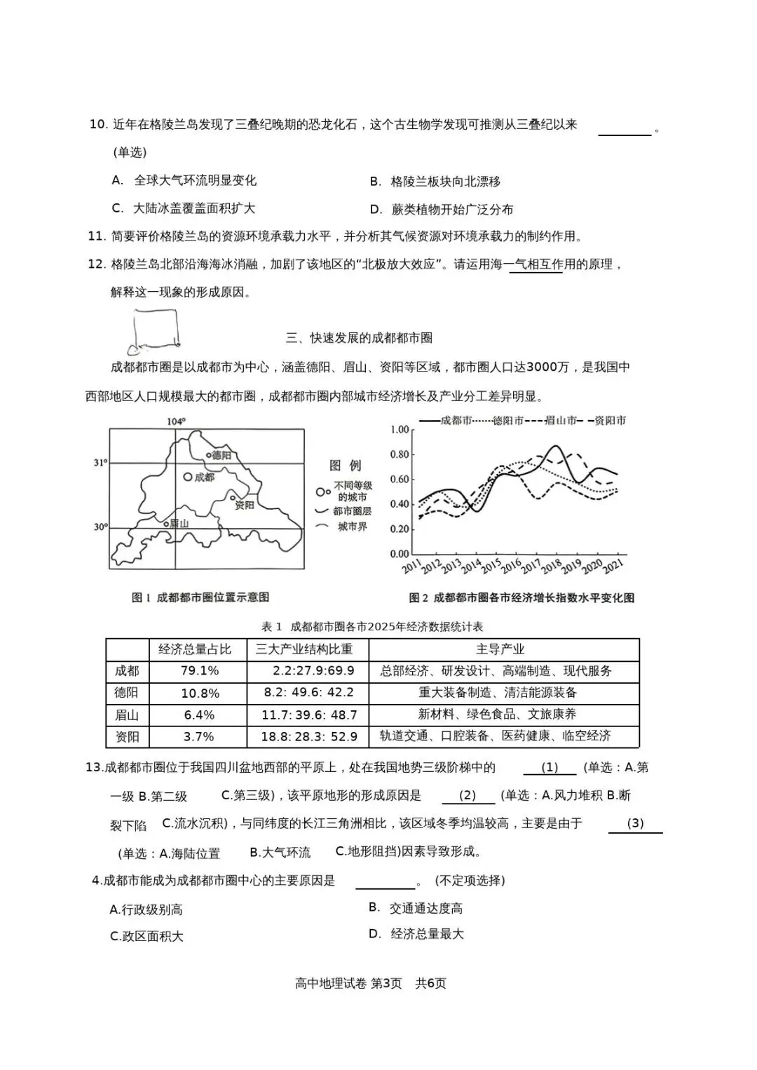 上海市黄浦区2026届高三地理二模试卷 第3张