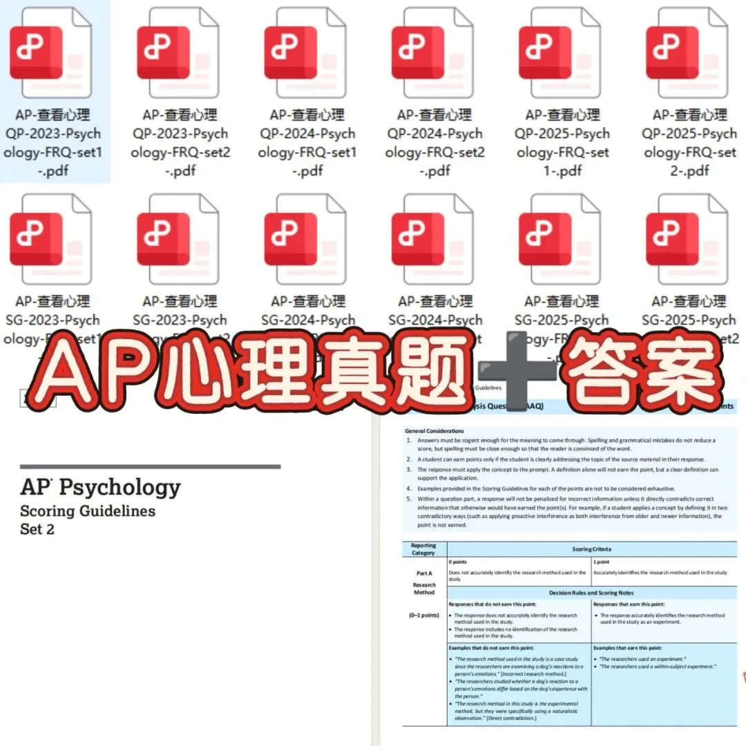 AP人文地理真题+AP心理真题大放送!历年高清无水印版下载 第2张