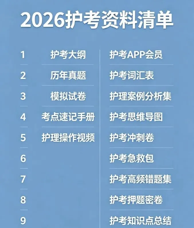 2026护考急救包|全套资料免费领!真题+考点+押题一次备齐,冲刺上岸稳了! 第2张 2026护考急救包|全套资料免费领!真题+考点+押题一次备齐,冲刺上岸稳了! 第2张